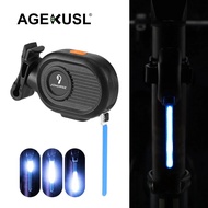 AGEKUSL Bicycle Light USB Rechargable Bike Safety Warning Light For MTB Mountain Road Brompton 3Sixty Pikes Royale Camp Crius Trifold Folding Bike