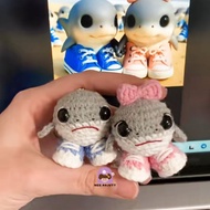 GANTUNGAN Keychain Couple Whale TralaleroTralala || Whale Knitted Keychain || Tralero & Tralili