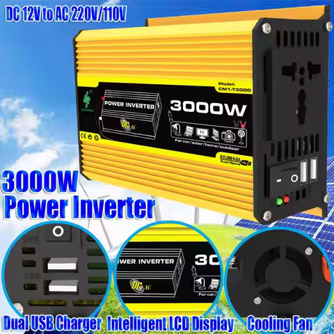 300W Pure Sine Inverter 12v To Ac 110v 220v 8000/6000/4000/3000w Transformer Power Solar Voltage Con