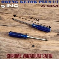 OBENG KETOK PLUS(+) 5INC DIAMETER 6MM ARTMAN CR-V SATIN KUALITAS BAGUS S2559A