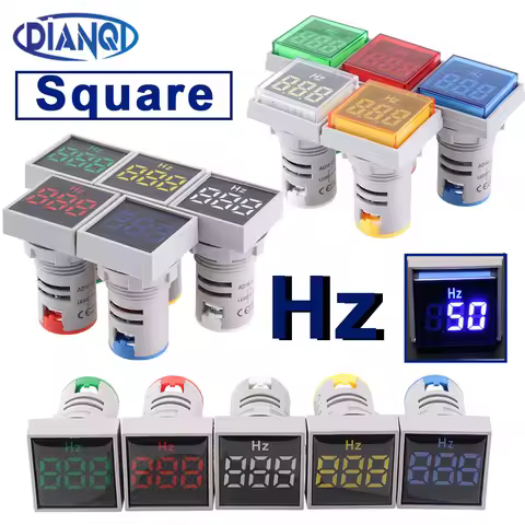 22mm LED Digital Hertz Meter Frequency Meter Indicator Light AC Meter Red Combo Tester Measuring Ran
