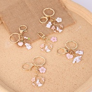 Cartoon Pink Sakura Rabbit Keychain Girl Cat Pendant Keychain Charm Car Keychain Female Gift Decorat