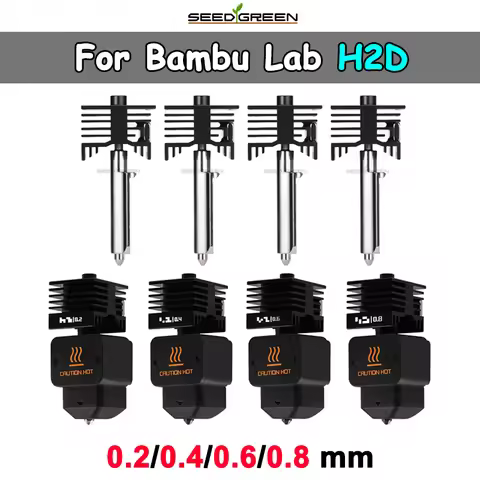 New High Quality H2D Hotend Kit with 0.2/0.4/0.6/0.8mm Hardened steel Nozzle Replace Hotend Kit For