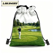 LAKAMIRY Drawstring Golf Tee Bag, with Hook Portable Golf Valuables Pouch, Professional Waist Pouch 