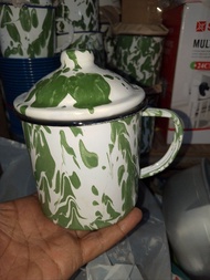 Mug Enamel Mug Seng Cangkir Tutup Blirik. 1Pcs
