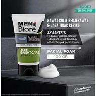 Men's Biore Foam Non-Scrub Acne Skincare Facial Wash 100g MEN