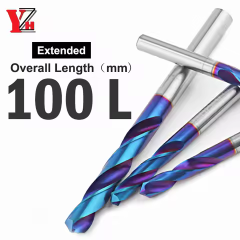 YZH 100L Twist Drill Diameter D2-D17 Solid Tungsten Bits HRC65 CNC Straight Handle Drilling Hole For