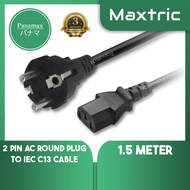 Panamax 1.5M European 2 PIN AC ROUND PLUG – IEC SOCKET POWER CABLE Type E to IEC C13 Power Cord = E2