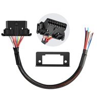 Autel OBD2 16Pin J1962 Female to OBDII Open Pigtail Cable, Pigtail Fixed Wire Harness dengan Braket 