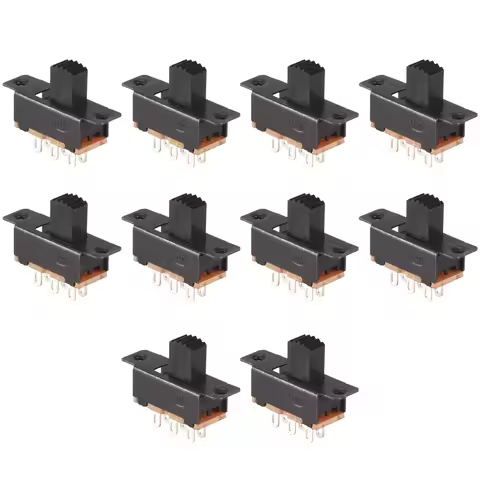 ABKM 10 Pcs SS22F25-G7 2 Position DPDT 2P2T Panel Mount Mini Slide Switch Solder Lug