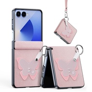 New For Samsung Z Flip7 Phone Case Flip7/7FE/6 With Ring Holder and Lanyard Anti-drop Phone Case