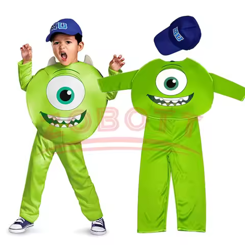 Halloween Princeton COSPLAY Costume Hat COSPLAY Mike Wazowski Monster University 3-piece Set Hallowe