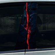 2pcs Fissure Magma Lava Crack Volcano Heat Rock Car Center Pillar Sticker B Pillar Protective Film