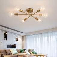 DARHYN Modern Chandelier Sputnik Lamps Semi-embedded Ceiling Lamp Brushed Antique Gold Lighting 6 Li