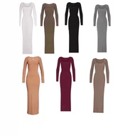 SKIMS Pure Desire Slimming Long Sleeve Dress - Black