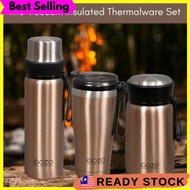 [ Local Ready Stocks ] iGOZO TRIO VACUUM INSULATED THERMALWARE FLUSK TERMOS PANAS AIR DRINK TRAVEL SET