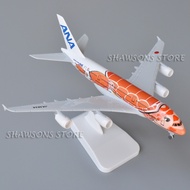 1:400 Scale Diecast Metal Model Plane Toy Airbus A380-800 Japan ANA Airliner Miniature Replica