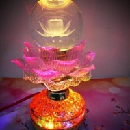 Lampu Sembayang bentuk Bunga Teratai, isi 12 lagu buddha Ready warna