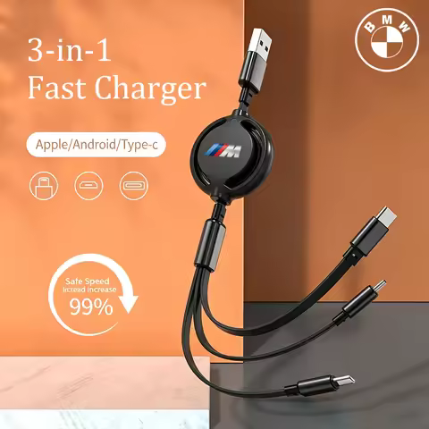 3-in-1 Micro Data Wire USB Type C Fast Charger Stickers Accessories For BMW G80 G06 G07 G42 G14 G15 