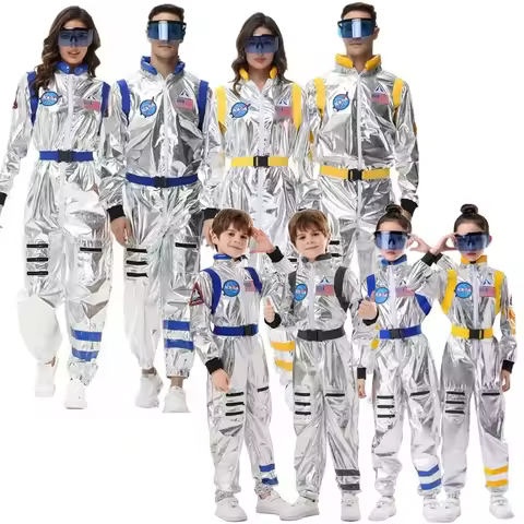 Astronaut Costume Silver Astronaut Cosplay Disguise Jumpsuit Space Suit Spaceman Outfits Hallowee Ca