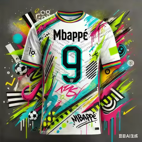 26 New WhatGPT Designed Sports Tops Men's/Kids T-shirt Graffiti Style Football Superstar Mbappé No.9