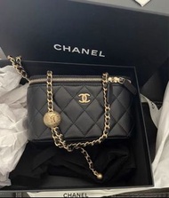 22B新貨🔥Chanel Vanity bag金球長盒子🌟黑色羊皮