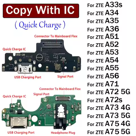 Dock Connector USB Charger Charging Board Port Flex Cable For ZTE A33s A34 A35 A55 A51 A52 A53 A54 A