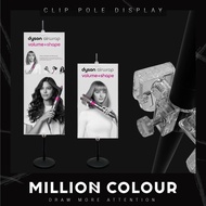 Clip Pole Poster Display Stand / Clip Pole Banner Stand / Poster Clip Stand - READY STOCK