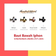 Lower Bolts 2 pcs IPHON 5 5G 5S 6 6G 6 Plus 6S 6S Plus 7 7G 7 Plus 8 8G 8 Plus Model BINTANG / Star