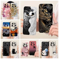 For Xiaomi 13 Ultra Case Cool Owl Dragon Painted Cover Shockproof Soft Silicone Case For Xiaomi 14 U