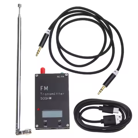 2000M 0.5W 500mW FM Transmitter Frequency LCD Display Stereo Digital 76-108MHz Adjustable Frequency 