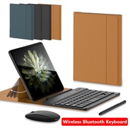 Wireless Keyboard for Vivo X Fold3 Fold3 Pro X Fold for Vivo X Fold2 Fold+ Magnetic Folding Flip Stand Leather Keyboard Cover with S Pen Slot Holder