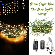 CELEBRITY12 5/10/20ft Christmas Lights, Battery USB Charging Green Copper Wire Fairy Lights String, 