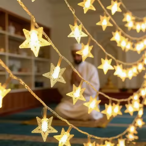 1.5M/3M/6M/10M Star String Light LED Lighting Muslim Ramadan Festival Indoor Wedding Garland Room De