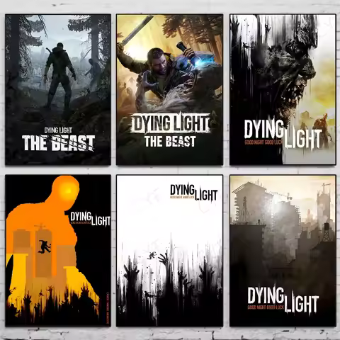1PC Game D-Dying Light The Beast Poster Stickers Waterproof Wall Art For Living Bedroom Retro Room D