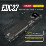 ไฟฉาย EDC27 NITECORE 3000ลูเมน USB-C ชาร์จได้ยุทธวิธีพร้อมโคมไฟโทรช์แสดงเวลาจริง