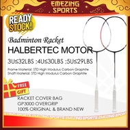 (READY STOCK) 2024 NEW Halbertec Motor Badminton Racquet Unstrung (Free Grip & Cover Bag) - 3U 4U 5U