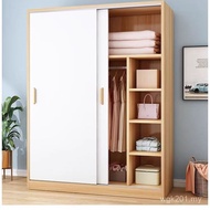 Sliding Door Cabinet Thick Wardrobe Solid Wooden Sliding Door Storage 16 Particle Board Bedroom Larg