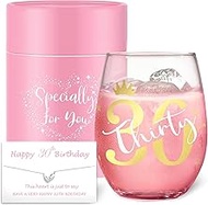Yalucky 30th Birthday Gifts for Women Unique Her Ideas Wine Glass 30th Birthday Glass Decorations 30