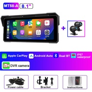 JMCQ Portable 8.1 inch IP67 Waterproof Motorcycle 4K DVR GPS Navigation Wireless Carplay Android Aut