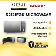 Sharp Mechanical Dial Flatbed Microwave Oven 20L R2121FGK Stainless Steel 3 Power Levels | Ketuhar G