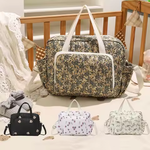2025 Fashion Bear Embroidery Diaper Bag Multifunctional Large Capacity Mama Bag Stylish Maternity Ha