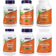 NOW Foods Organic Spirulina 500mg 1000 mg / Spirulina Powder 454g / Chlorella Pure Powder 113g 454g / Wheat Grass Powder