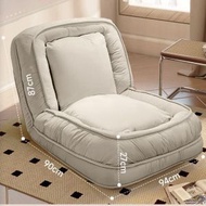 全城熱賣 - 摺疊躺椅 戶外躺椅 休閒懶人沙發 榻榻米靠背椅[人類狗窩款]米白-科技絨+2抱枕】#H240020025