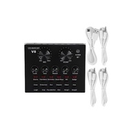 V8S live sound card, portable audio mixer DJ sound mixer, multi-function karaoke sound mixer