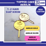 Custom acrylic cake Topper / cake skewer, size 3x5 cm