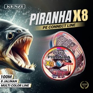 KENZI PIRANHA X8 100m Multicolor Connecting PE line braided line x8 braided line