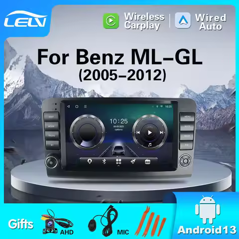 LELV 9inch Android13 Android Car Radio GPS For Mercedes Benz W164 ML GL 2005-2012 For Benz 2006-2014