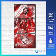 Set of 3 SALAH MO football player wall paintings with composite frame VIRTY Canvas paintings for bed