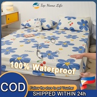 Waterproof Mattress Protector Fitted Sheet Flower Bedding Mattress Topper Bed Sheet Cover Queen/King